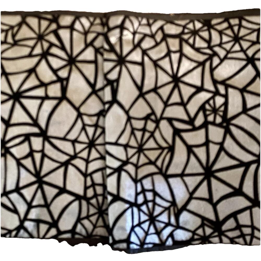 Black Silver Table Runner Spiderweb Cobwebs And Spiders 72” X 13”